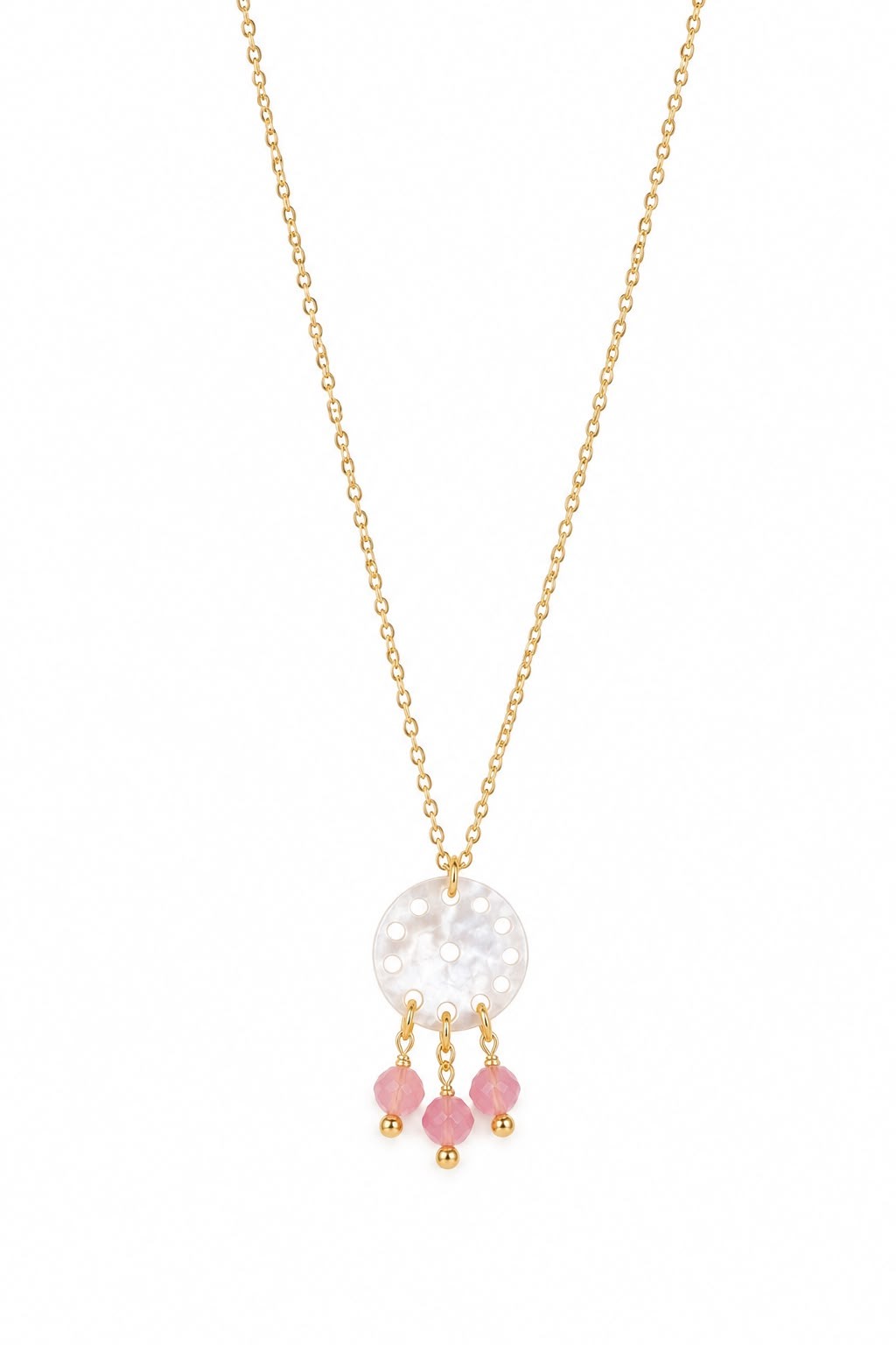 Colgante Nácar y Cuarzo Rosa – LouLou