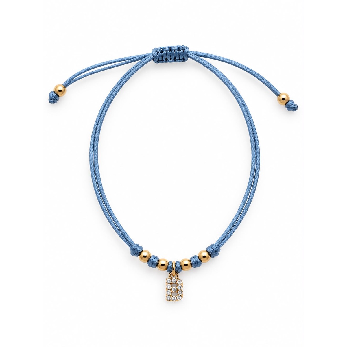 Pulsera Inicial Brillo Azul – LouLou